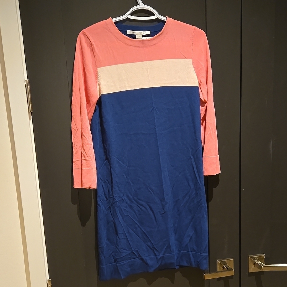 Diane Von Furstenberg Pink and Cream Sheath Dress